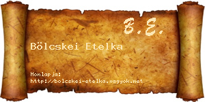 Bölcskei Etelka névjegykártya