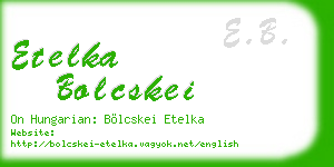 etelka bolcskei business card