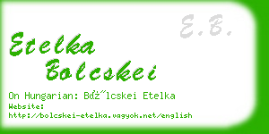 etelka bolcskei business card